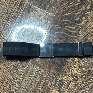 Goldbergh Black Elastic Logo Belt with Silver Buckle Plate